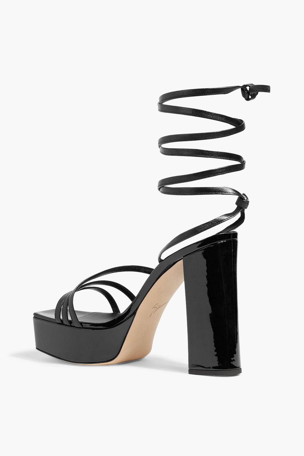GIUSEPPE ZANOTTI Flavienne mirrored-leather platform sandals