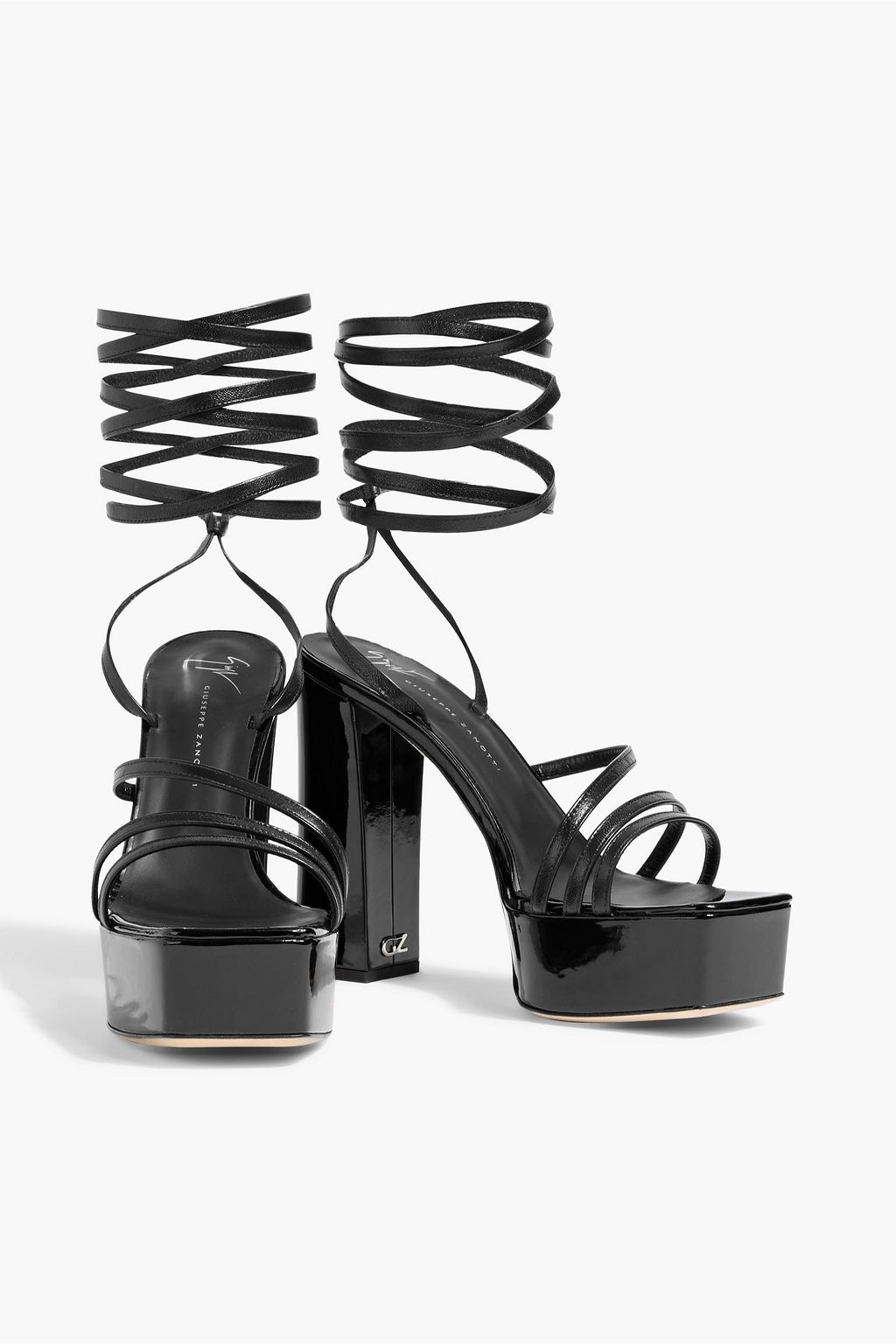 GIUSEPPE ZANOTTI Flavienne mirrored-leather platform sandals