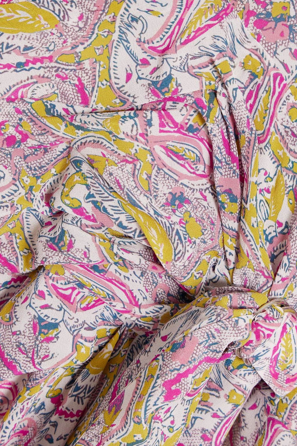 IRO Taro belted printed silk crepe de chine dress