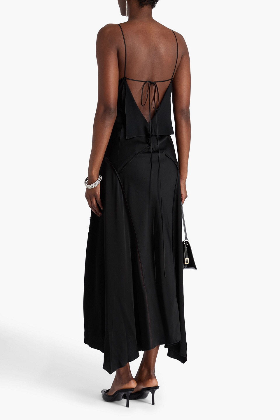 Victoria Beckham Lace-trimmed Crepe-satin Midi Dress