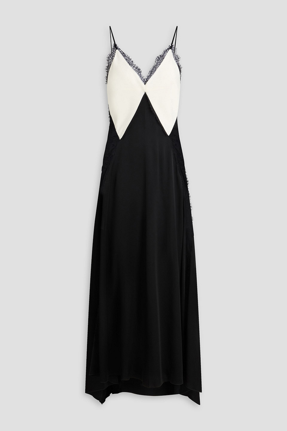 Victoria Beckham Lace-trimmed Crepe-satin Midi Dress