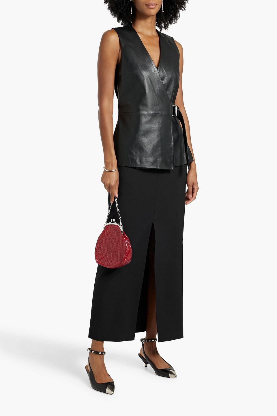 IRO ISICE WOOL-BLEND TWILL MAXI SKIRT