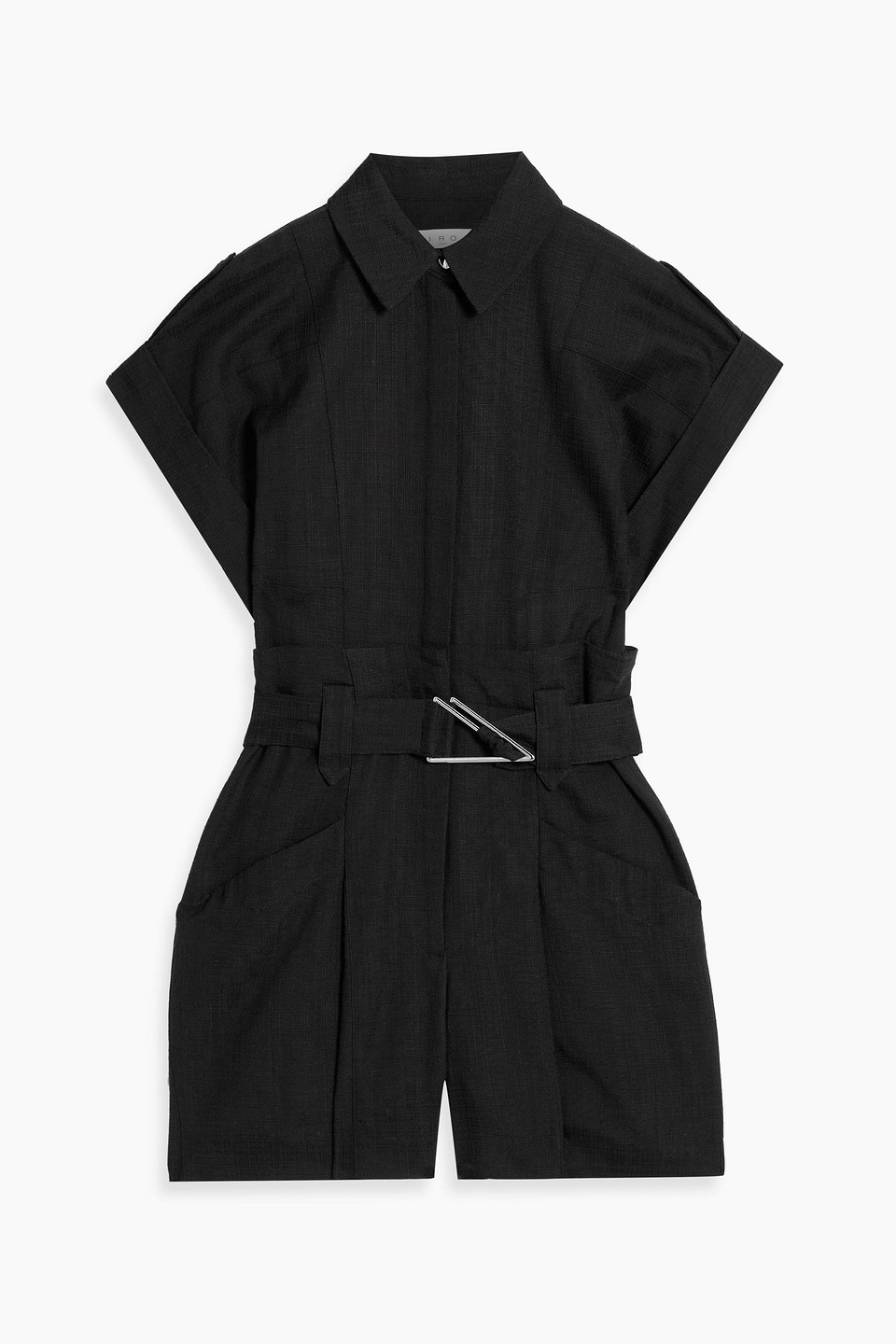 Iro Dorellia Belted Gauze Playsuit In Black