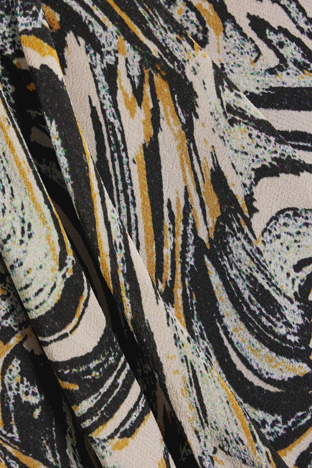 IRO Fazzia draped printed silk crepe de chine mini skirt