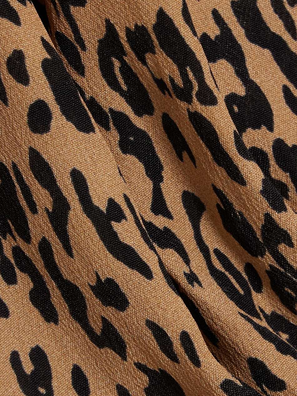 elsana ruched leopard-print crepe de chine mini dress