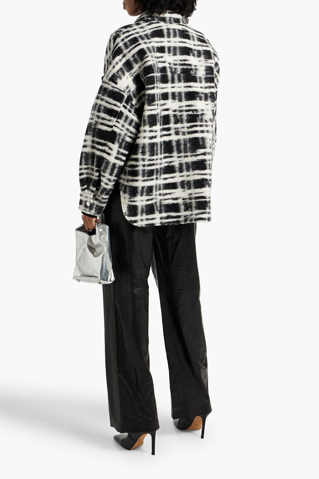 IRO Zachary checked brushed wool-blend jacket