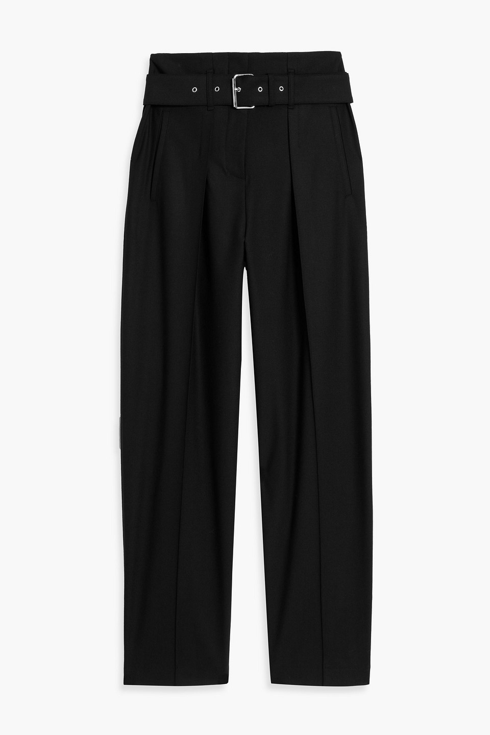 Iro Benet Belted Wool-blend Tapered Pants In Black