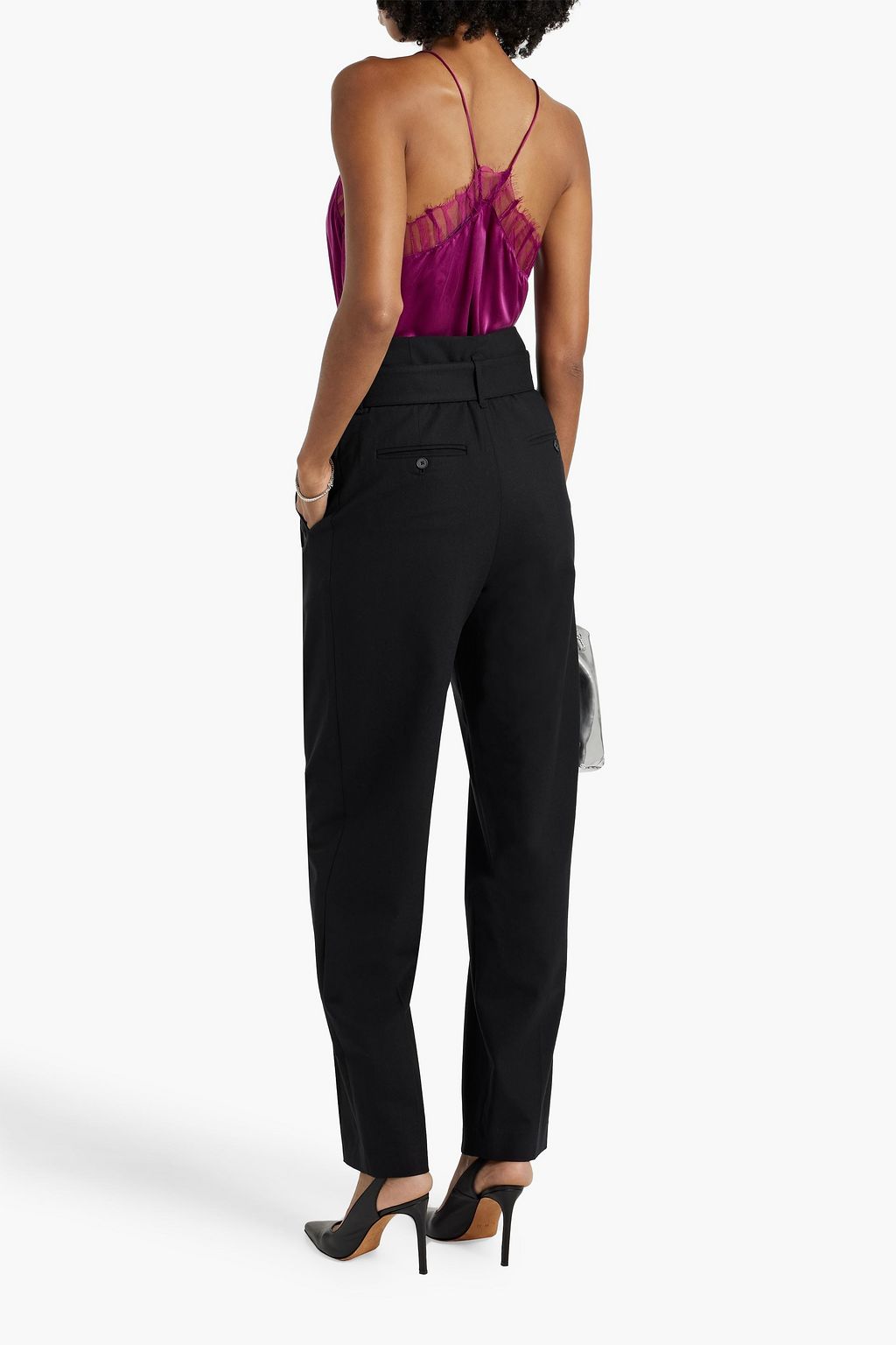 IRO Berwyn lace-trimmed silk-charmeuse camisole