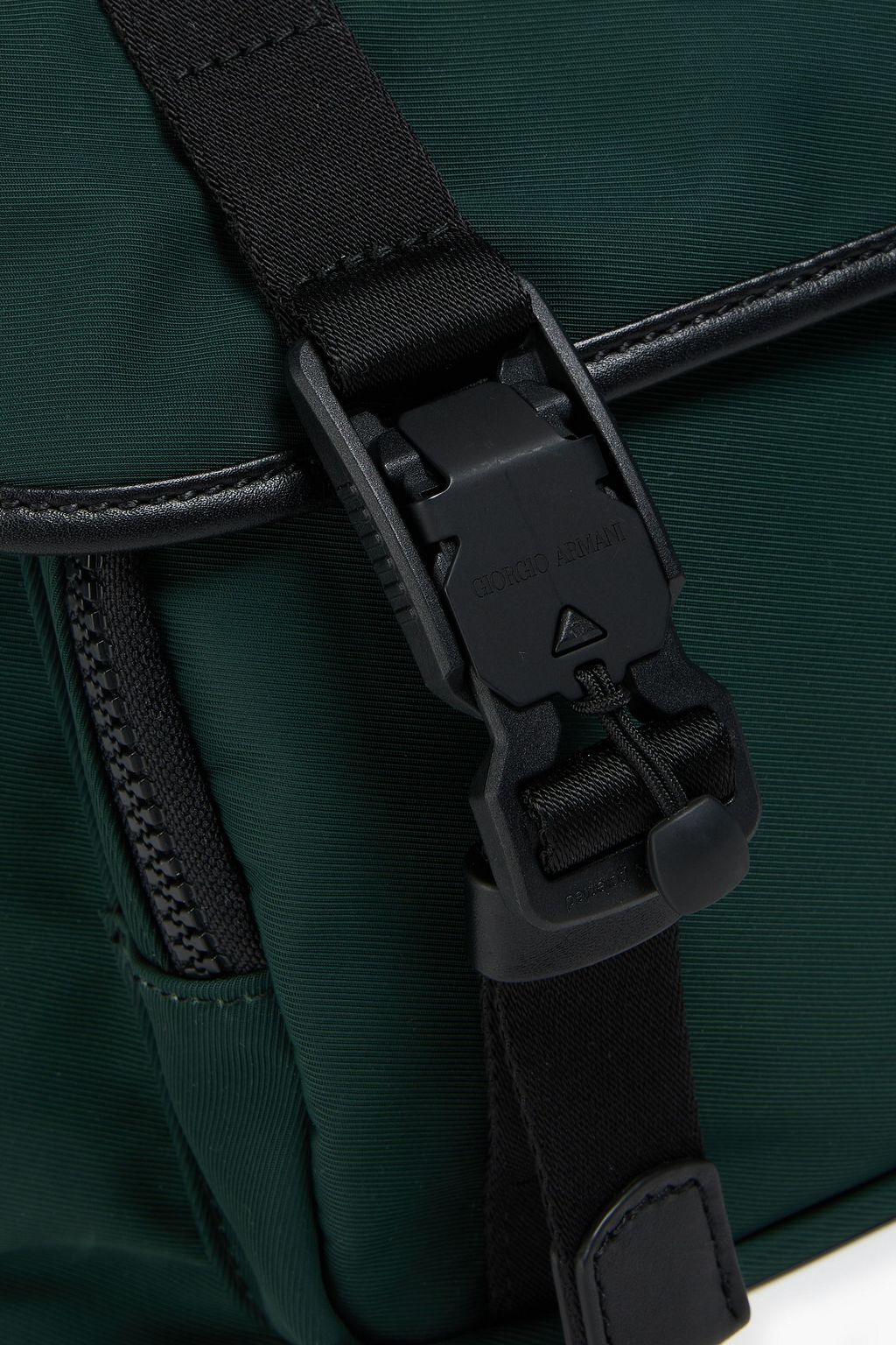 GIORGIO ARMANI Leather-trimmed twill messenger bag