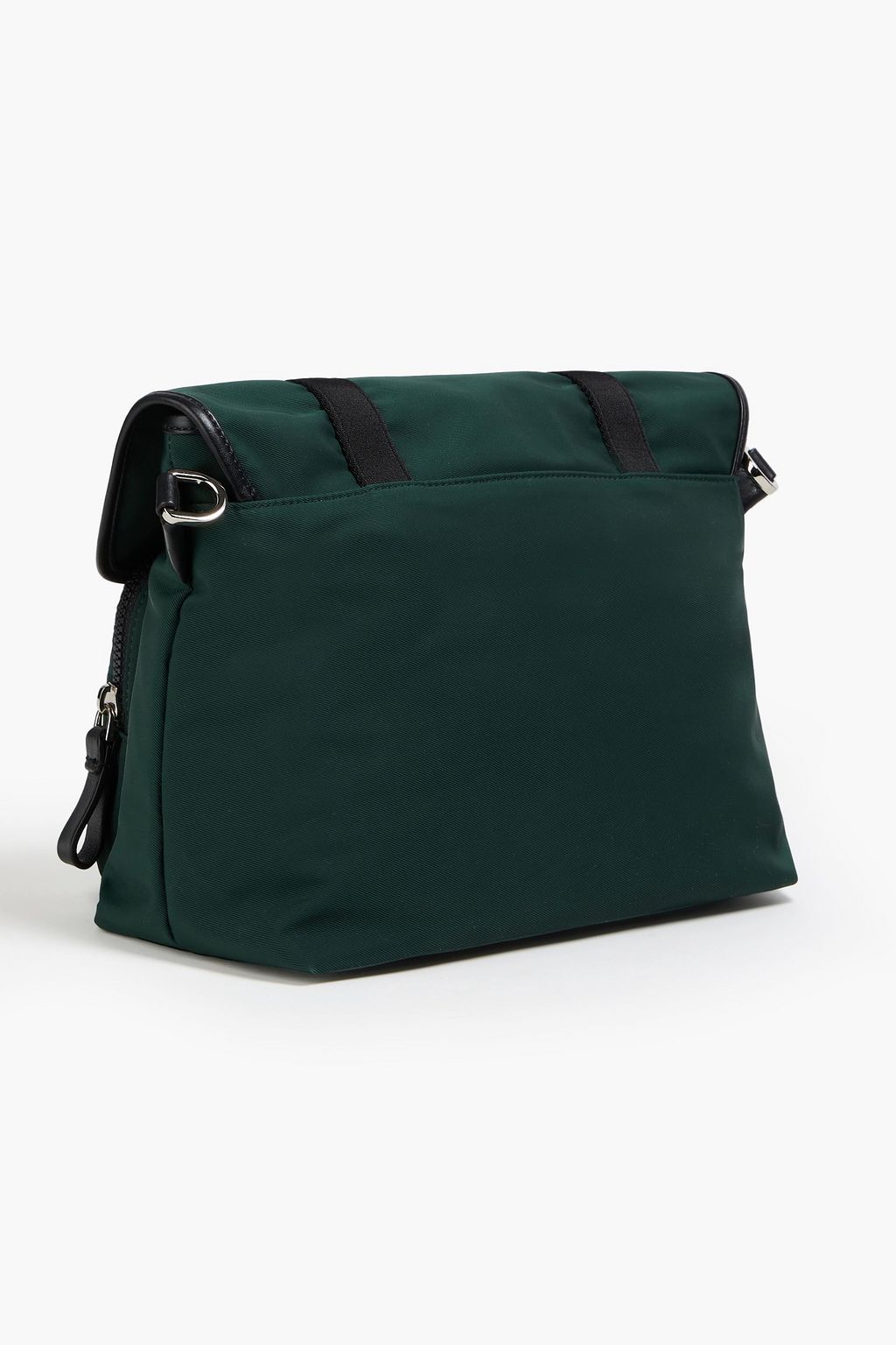 GIORGIO ARMANI Leather-trimmed twill messenger bag
