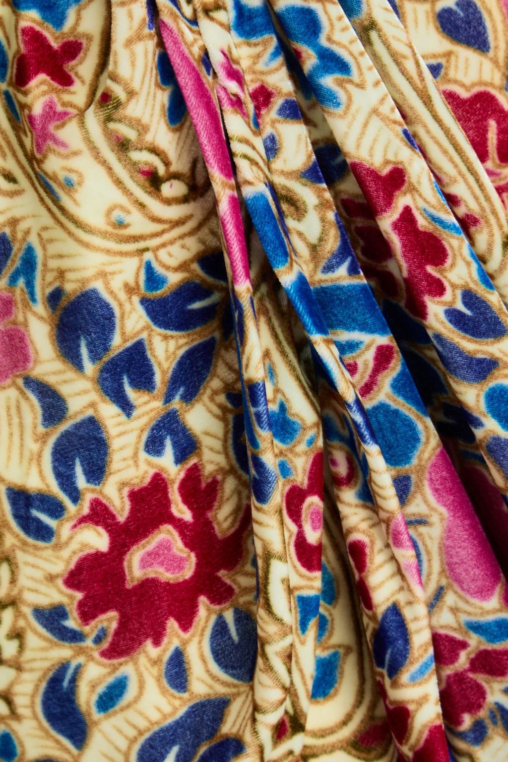 ISABEL MARANT Breena draped paisley-print velvet midi skirt