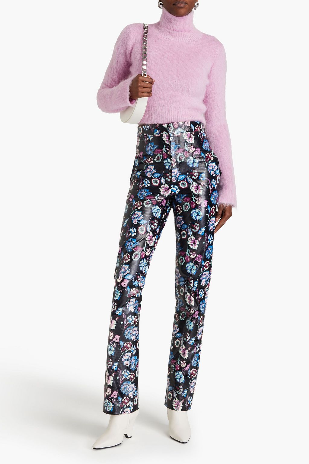 ISABEL MARANT Bilirokia floral-print leather straight-leg pants
