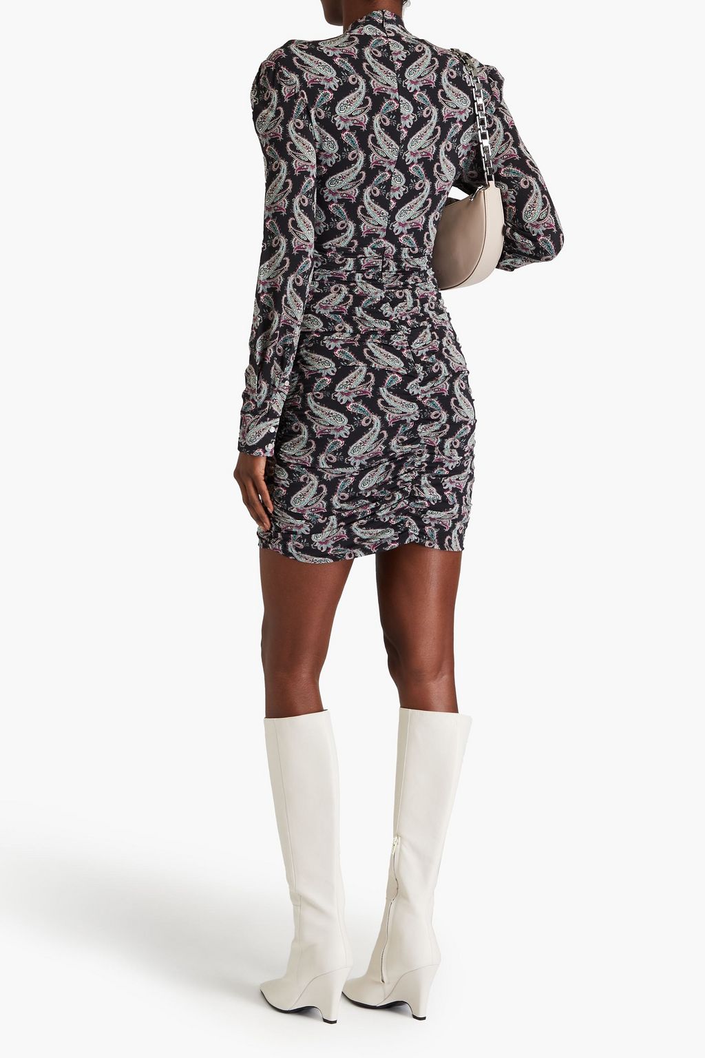 ISABEL MARANT Linaziki ruched paisley-print jersey mini dress