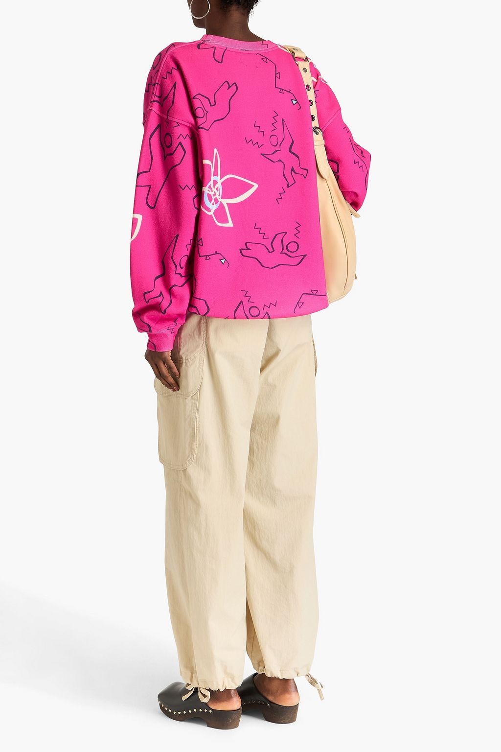 ISABEL MARANT Muza oversized printed cotton-blend fleece sweatshirt