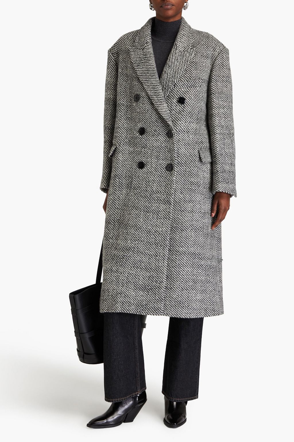 ISABEL MARANT Lojimiko double-breasted brushed wool coat