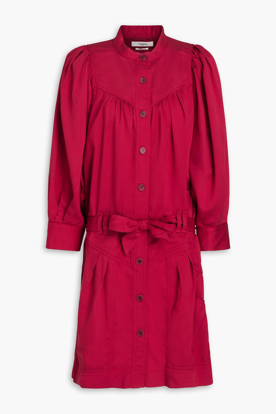 Isabel Marant Étoile Samira Pleated Lyocell-blend Twill Mini Dress In Red