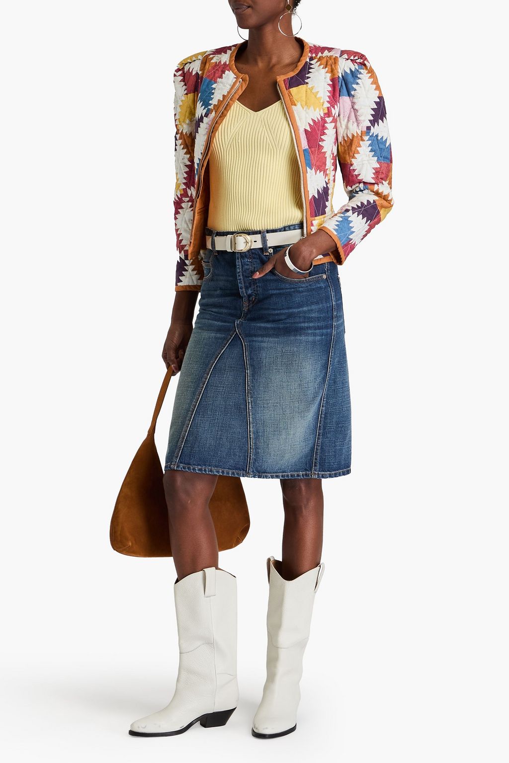 MARANT ÉTOILE 페이디드 데님 스커트