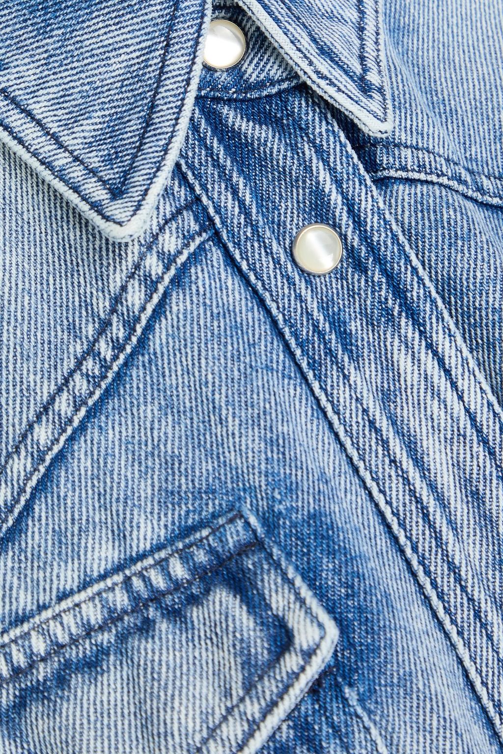 MARANT ÉTOILE 핀턱 디테일 라이오셀 미디 셔츠 드레스