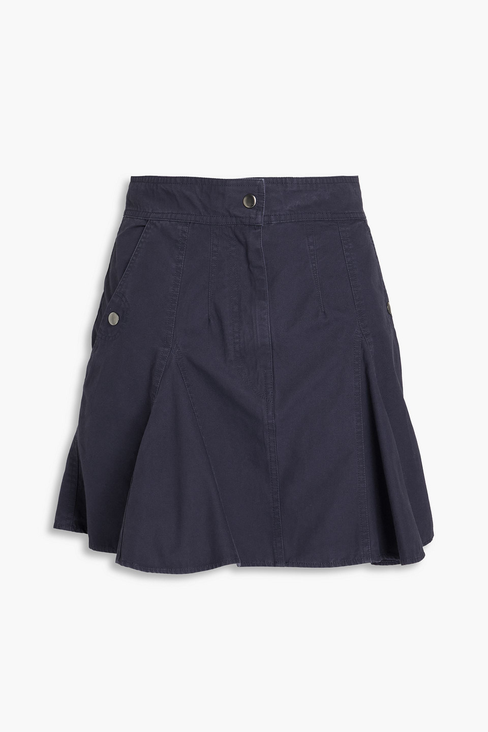 Isabel Marant Étoile Risha Pleated Cotton Mini Skirt In Navy