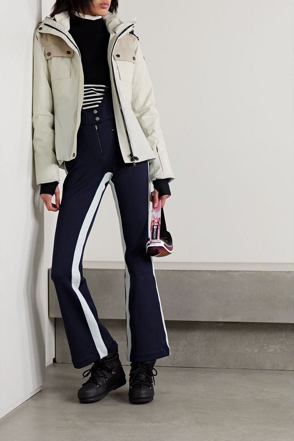 ERIN SNOW Diana hooded belted twill-trimmed ECO Sporty ski jacket