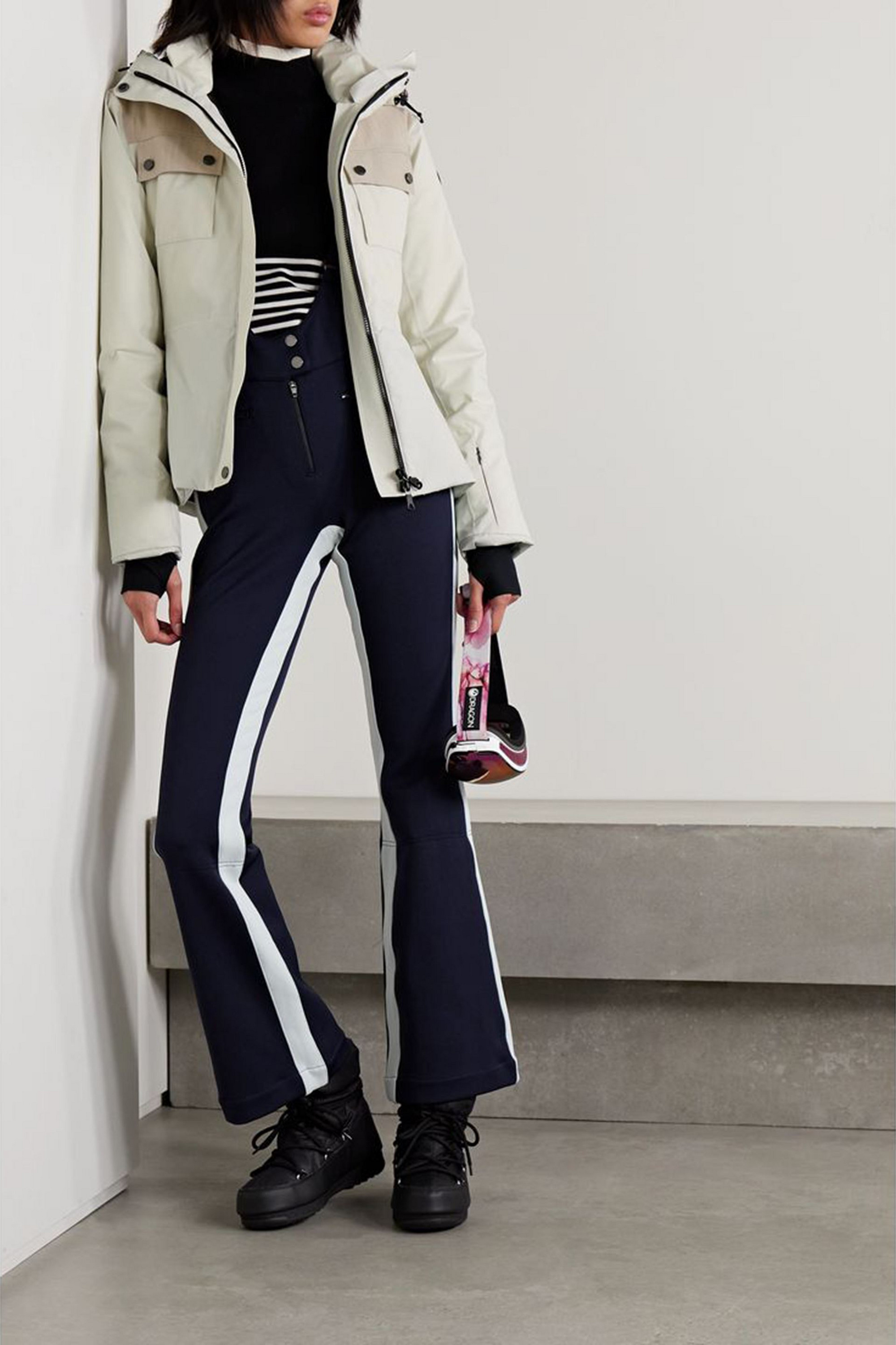 ERIN SNOW Diana hooded belted twill-trimmed ECO Sporty ski jacket