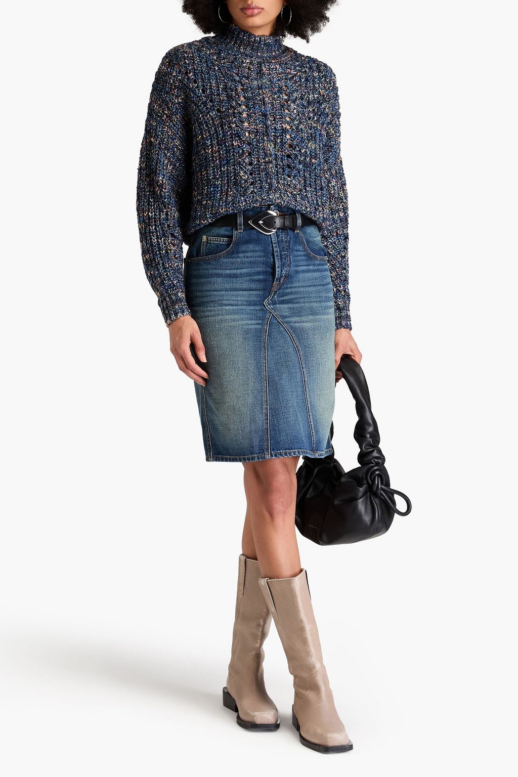 MARANT ÉTOILE 페이디드 데님 스커트