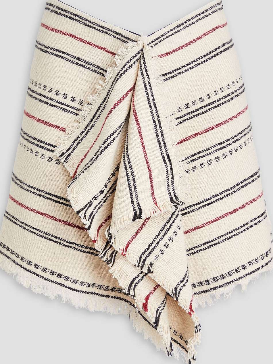 jiloa draped cotton-blend canvas mini skirt