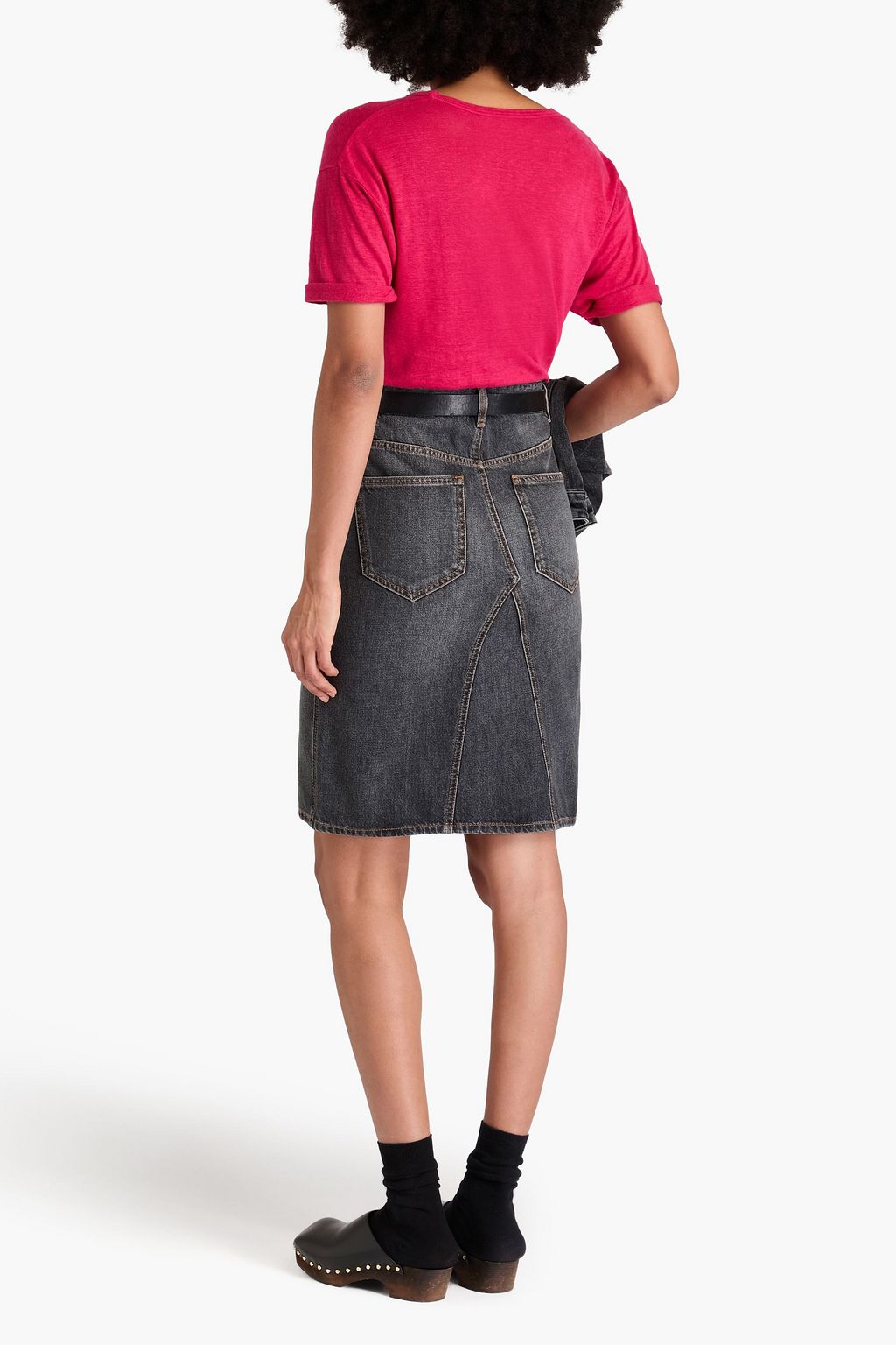 MARANT ÉTOILE 페이디드 데님 스커트