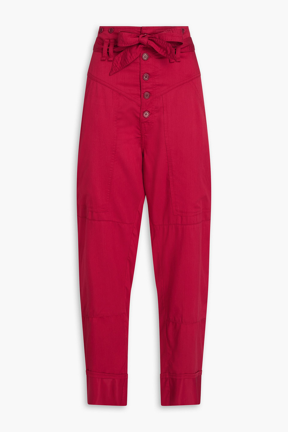 Isabel Marant Étoile Lyocell-blend Twill Tapered Trousers In Weinrot