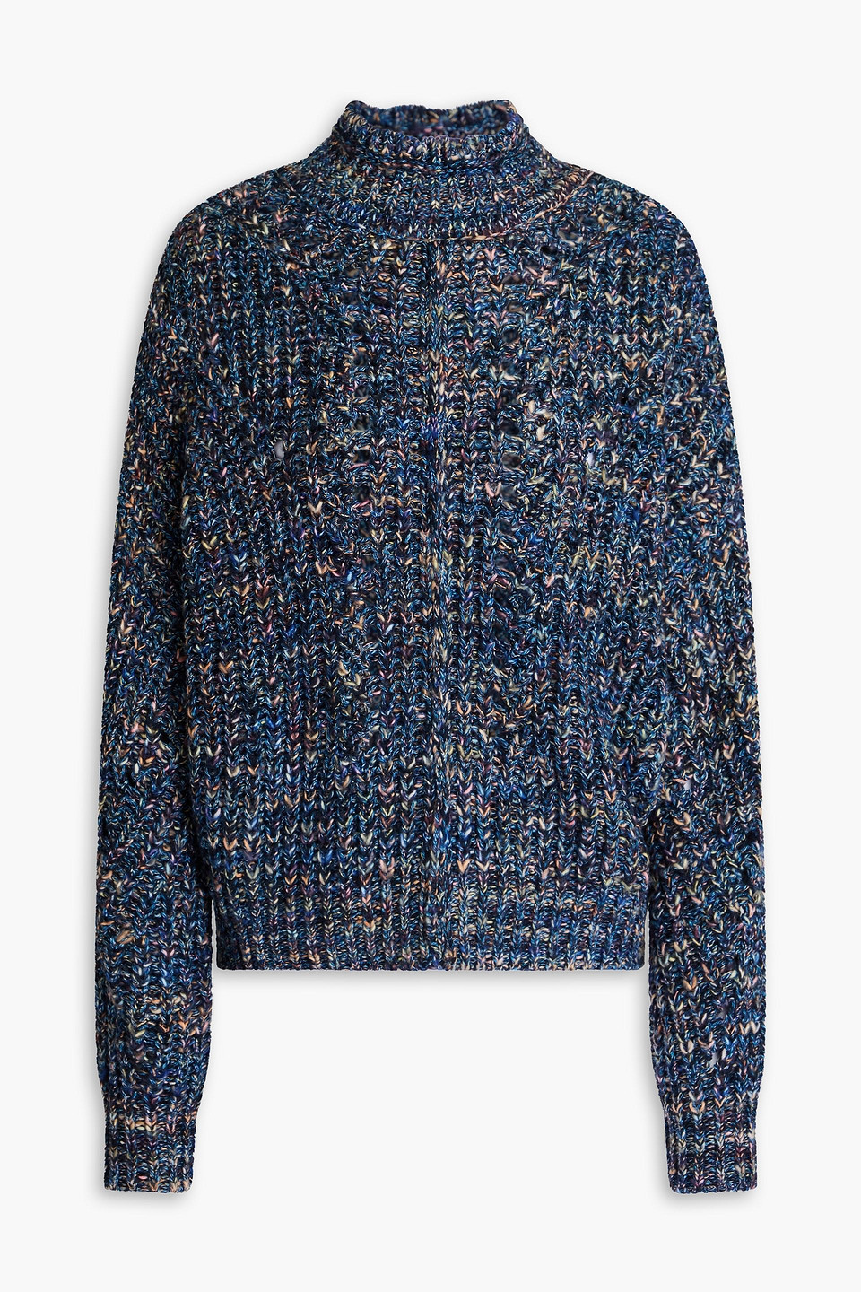Isabel Marant Étoile Jarren Marled Ribbed-knit Turtleneck Jumper In Blue