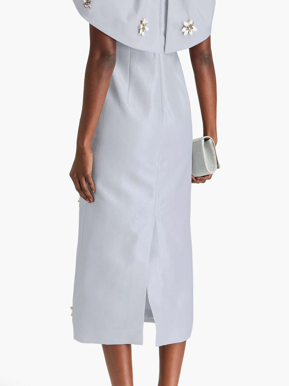 rosella cape-effect embellished taffeta midi dress