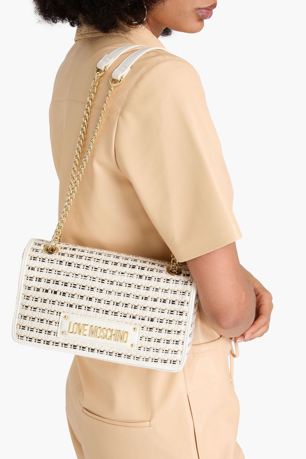 LOVE MOSCHINO Metallic tweed shoulder bag