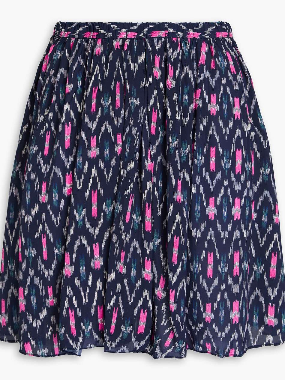 assia printed crepe de chine mini skirt