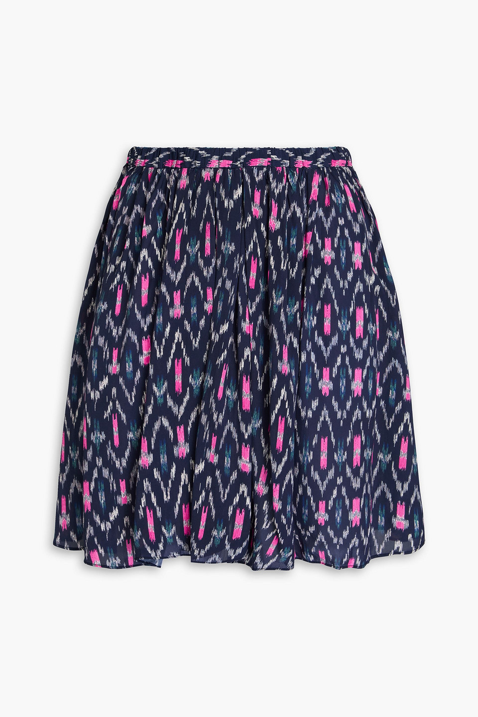 Isabel Marant Étoile Printed Crepe De Chine Mini Skirt In Nachtblau