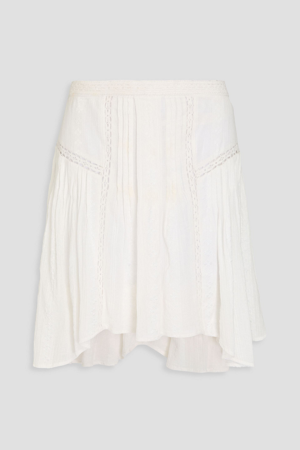 Isabel Marant Étoile Jorena Minirock Aus Gaze Aus Einer Baumwollmischung In Knitteroptik Mit Stickereien In Elfenbein