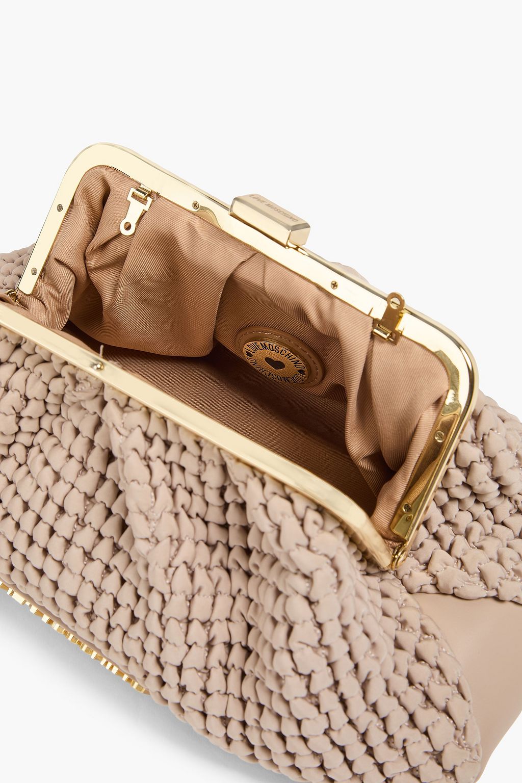 LOVE MOSCHINO Shirred shell clutch
