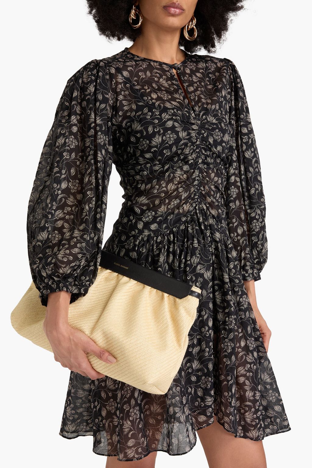 ISABEL MARANT Faux raffia clutch