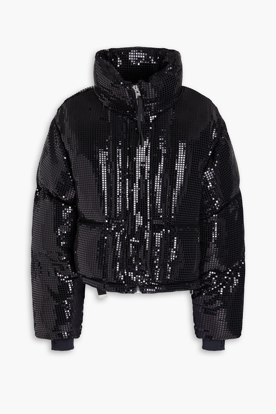 Shoreditch Ski Club Dissco Sequin Puffer Jacket In Black