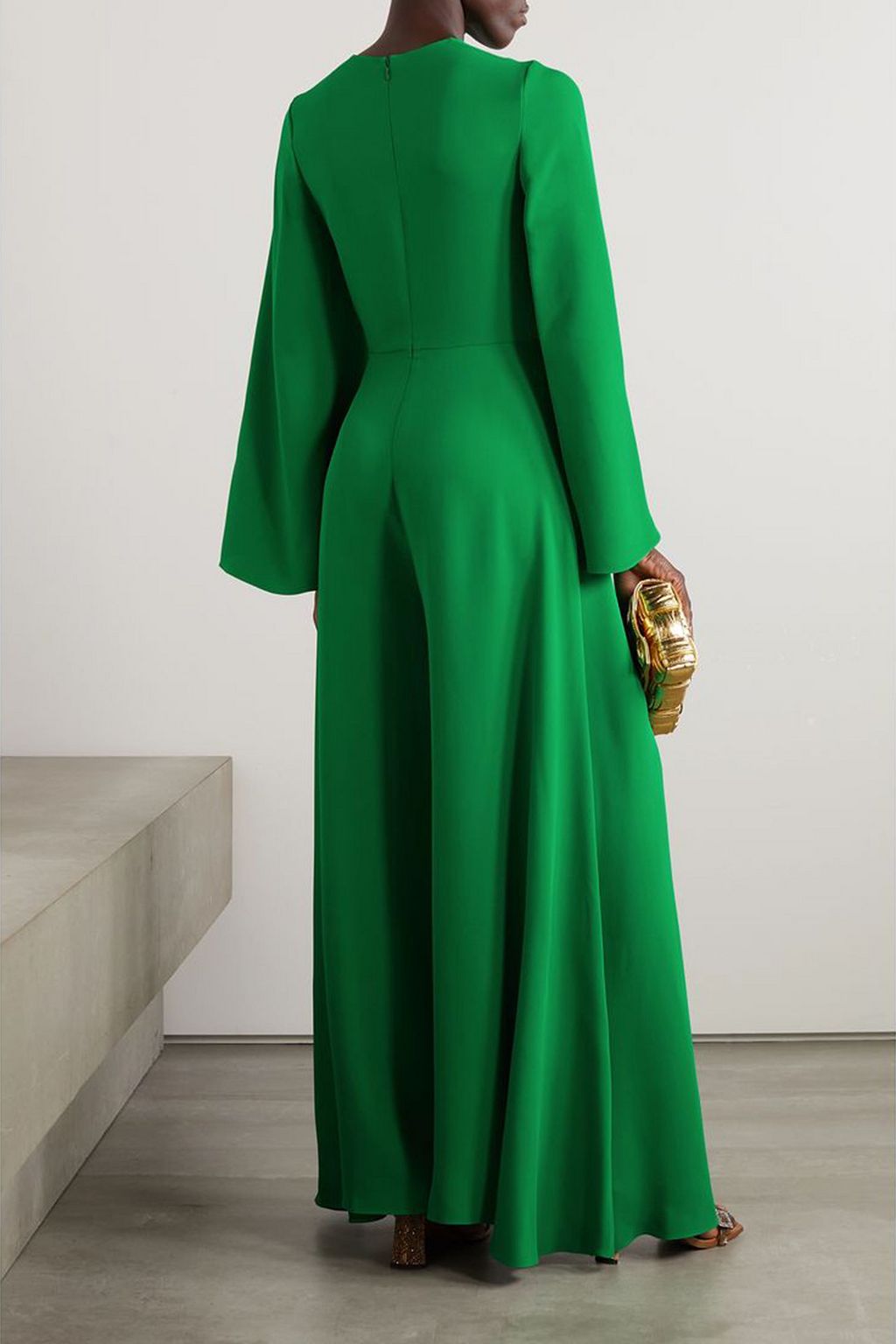 VALENTINO GARAVANI Gathered silk-crepe jumpsuit