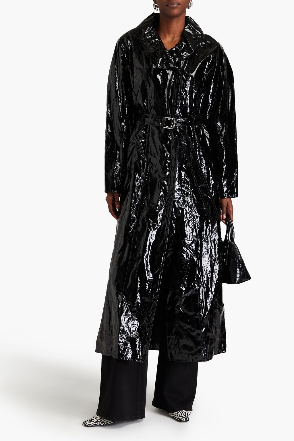 ISABEL MARANT Ruffled glossed trench coat