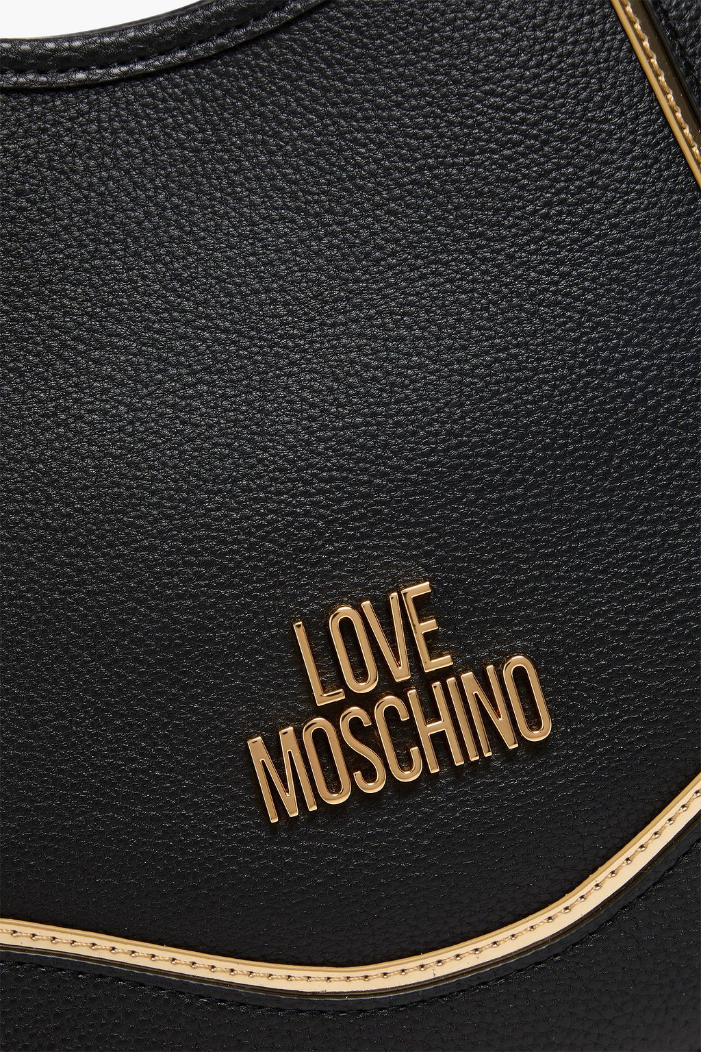 LOVE MOSCHINO حقيبة كتف من الجلد المُحبّب مزيّنة بدبابيس معدنية