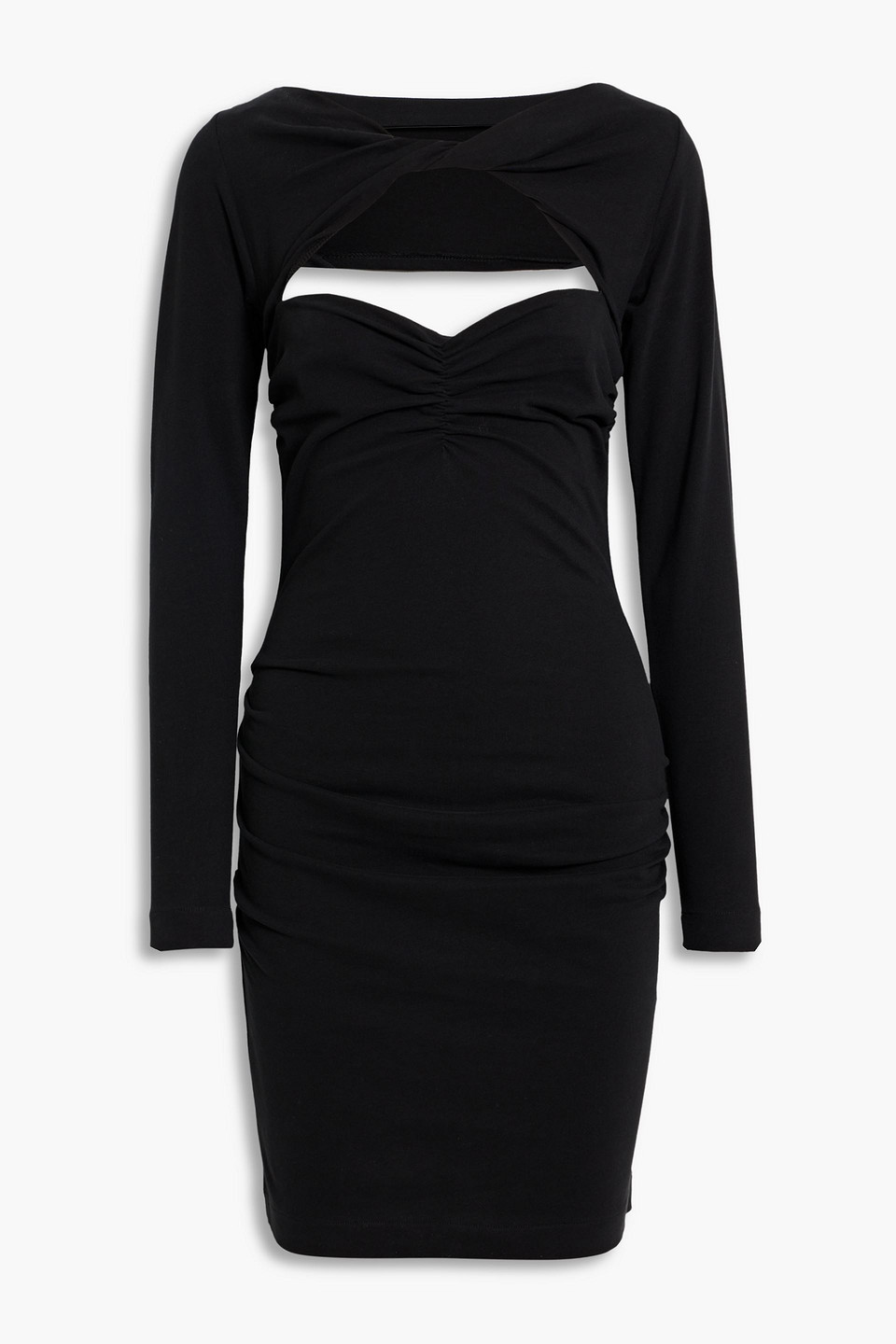Iro Soa Twisted Cutout Cotton-jersey Mini Dress In Black