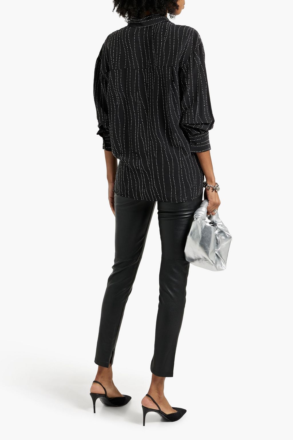 IRO Zefiro studded crepe de chine shirt