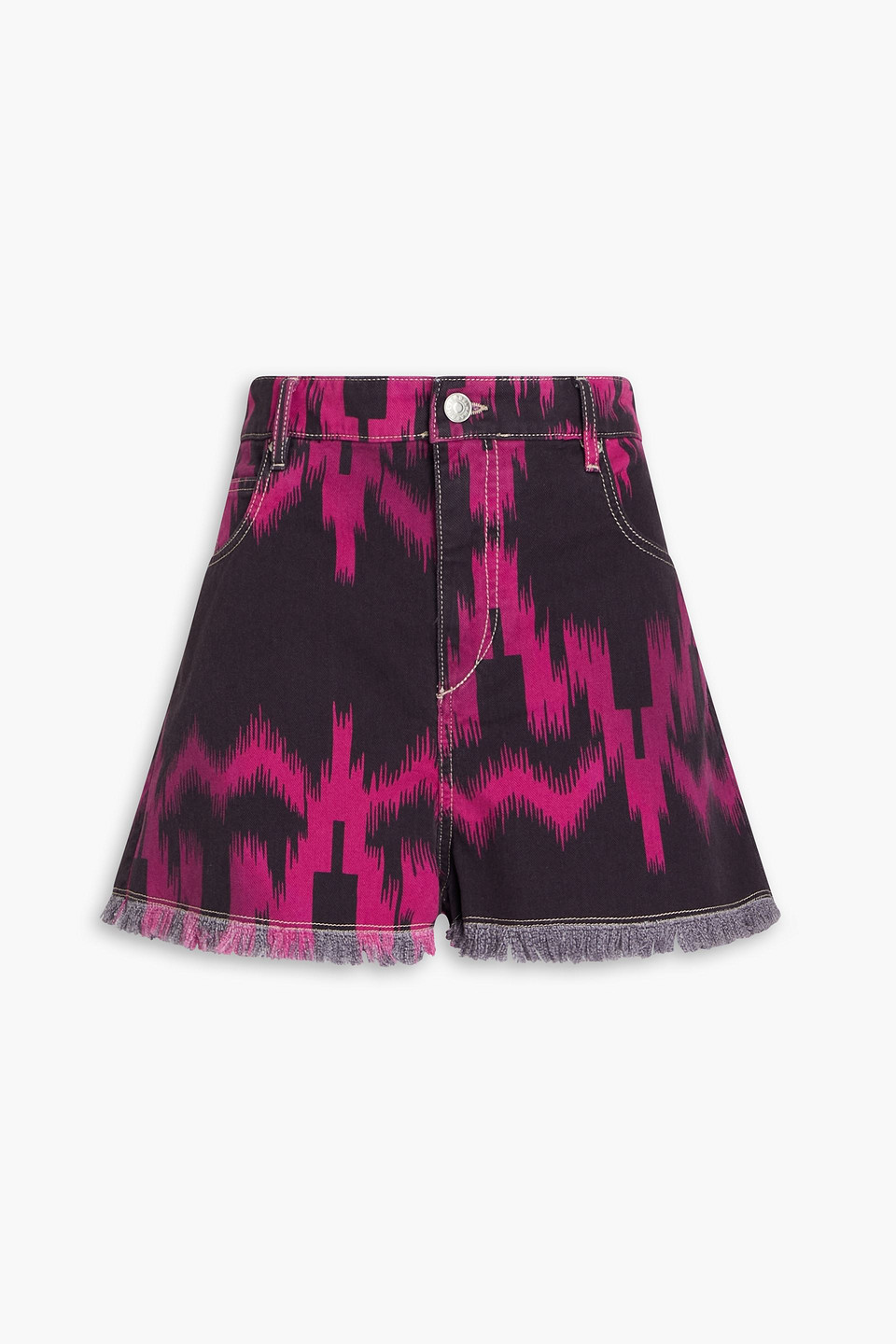 Marant Étoile - Lesiao printed denim shorts - Purple - FR 40