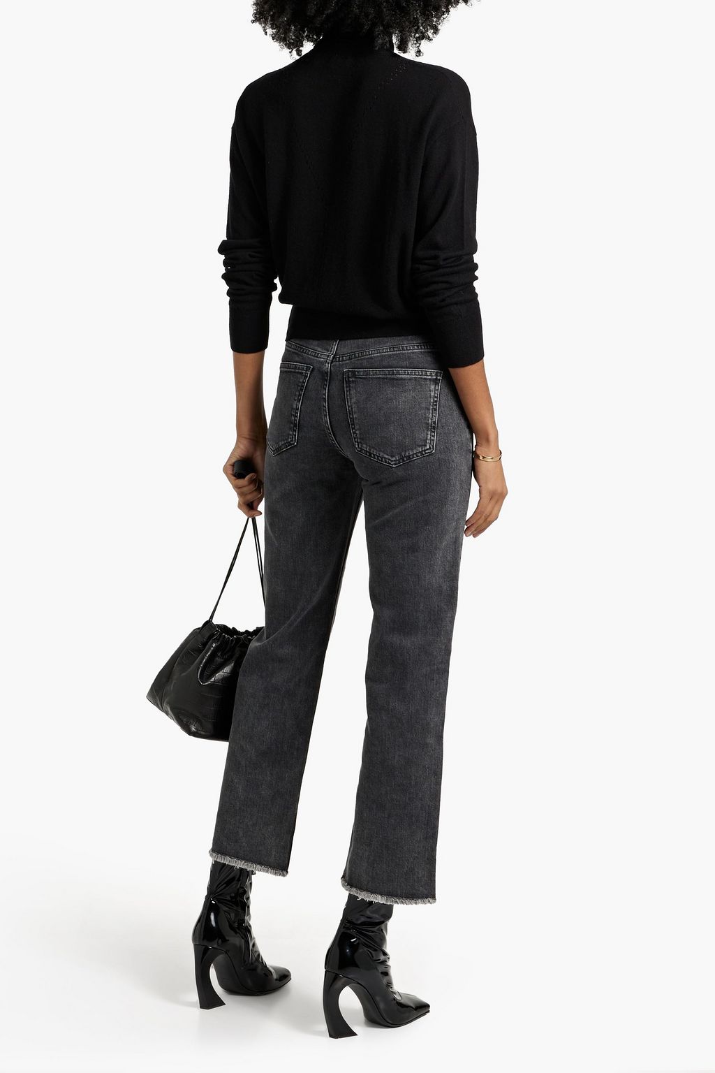 IRO Zayho pointelle-knit wool and silk-blend turtleneck sweater