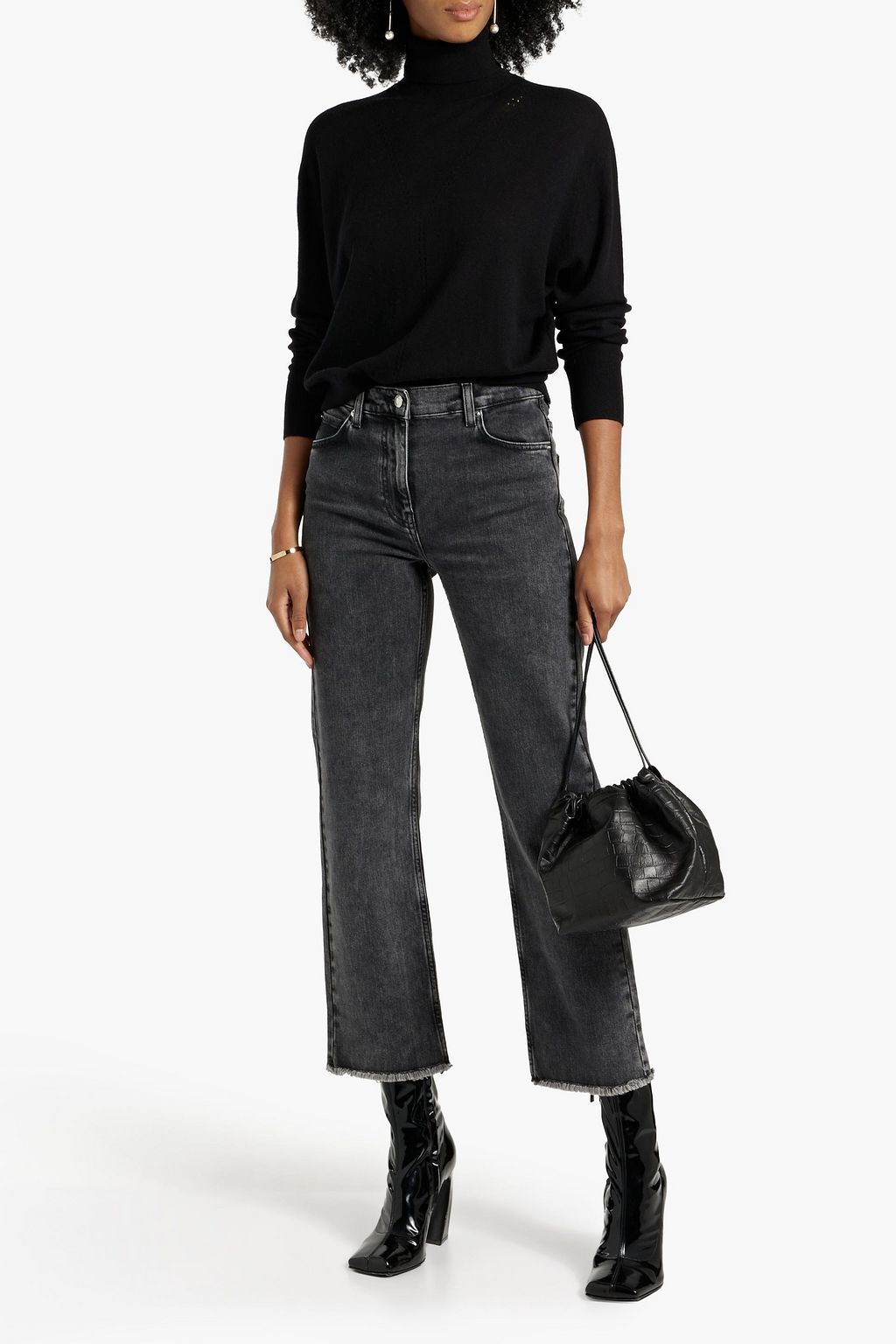 IRO Zayho pointelle-knit wool and silk-blend turtleneck sweater