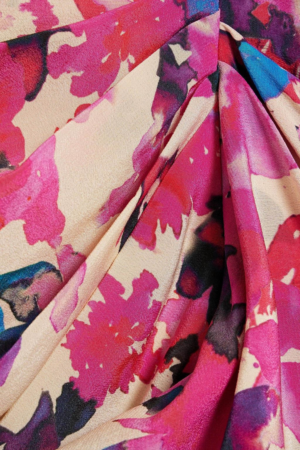 IRO Melissa draped floral-print silk-crepe mini skirt