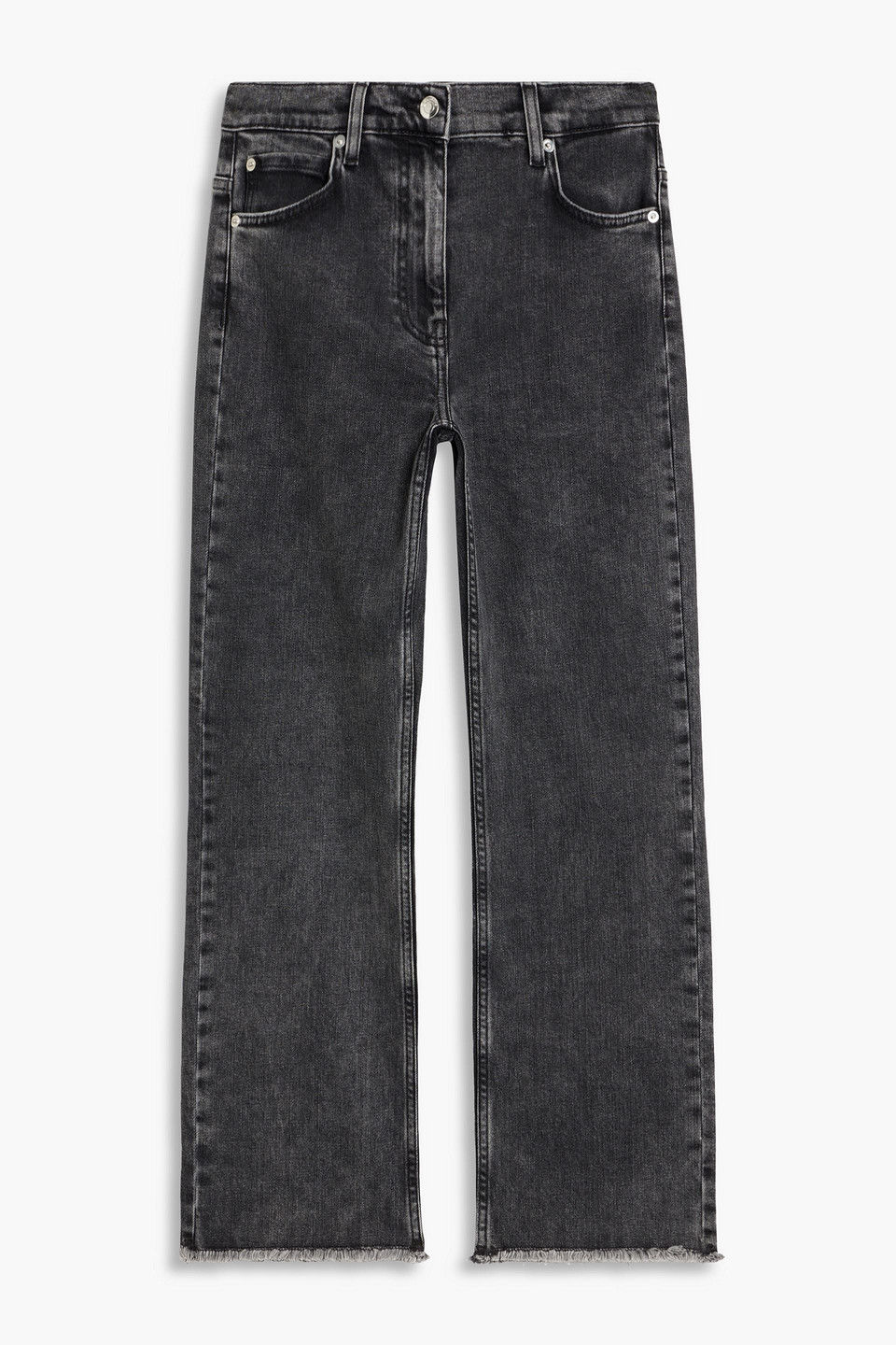 Lotti frayed high-rise straight-leg jeans