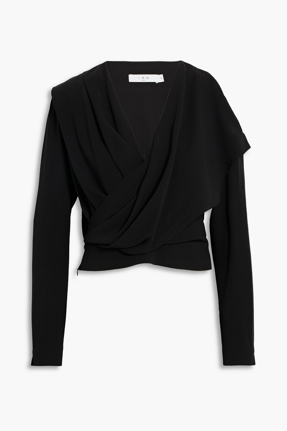 Iro Kayla Draped Crepe Blouse In Black