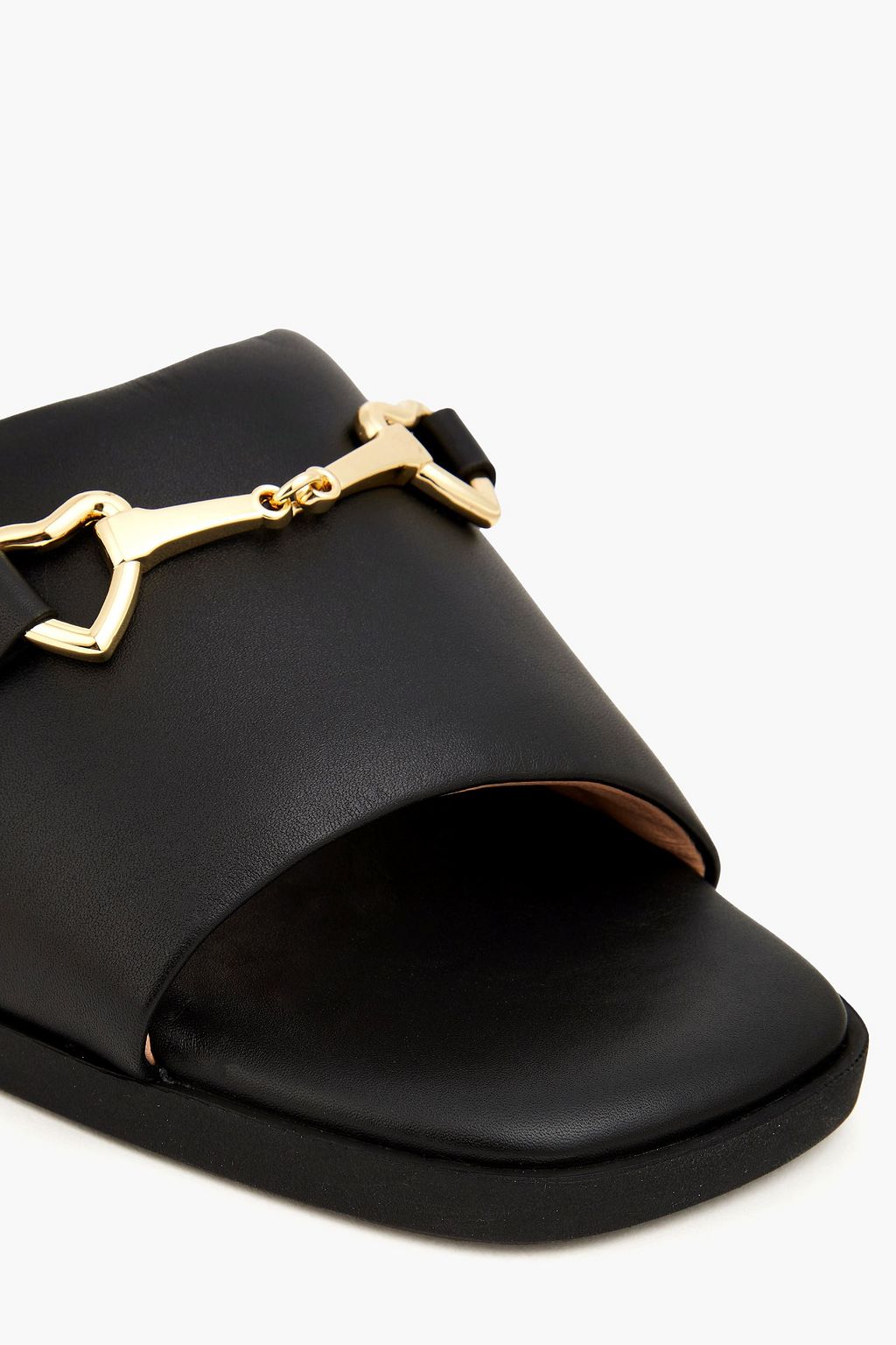 LOVE MOSCHINO 장식 디테일 가죽 슬라이드 샌들